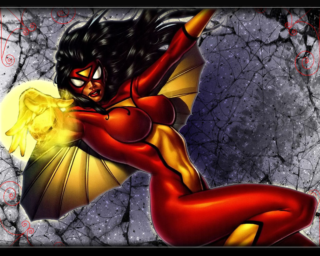 Spider woman cartoon wallpaper